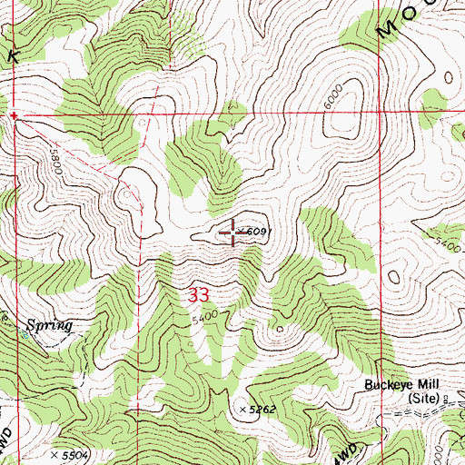 Topographic Map of Maverick Mountain, AZ
