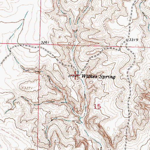Topographic Map of Wilkes Spring, MT