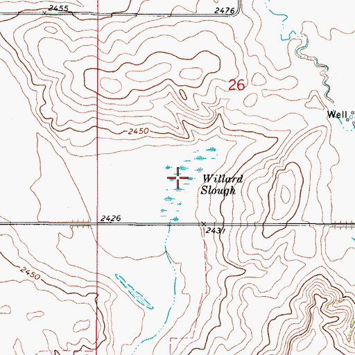 Topographic Map of Willard Slough, MT
