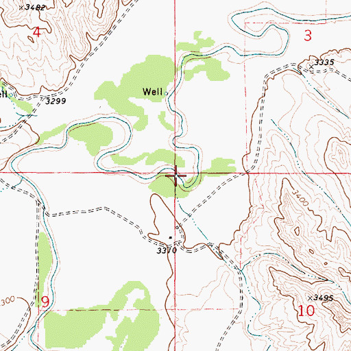 Topographic Map of Williams Creek, MT