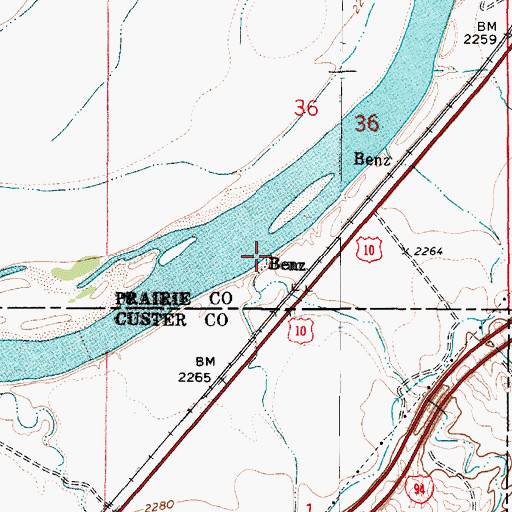 Topographic Map of Williams Creek, MT