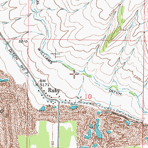 Topographic Map of Williams Ditch, MT