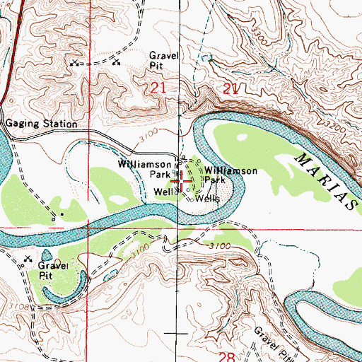 Topographic Map of Williamson Park, MT
