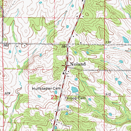 Topographic Map of Noland, AR