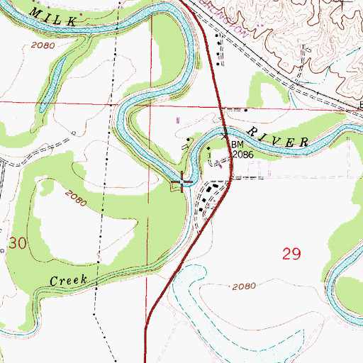 Topographic Map of Willow Creek, MT
