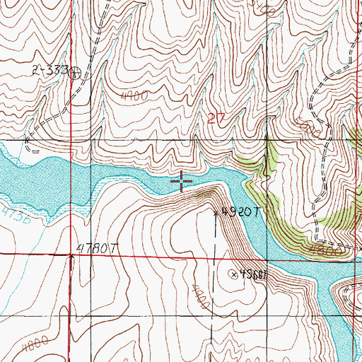 Topographic Map of Willow Creek Reservoir, MT