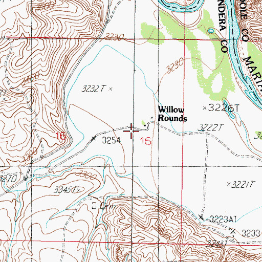 Topographic Map of Willow Rounds, MT