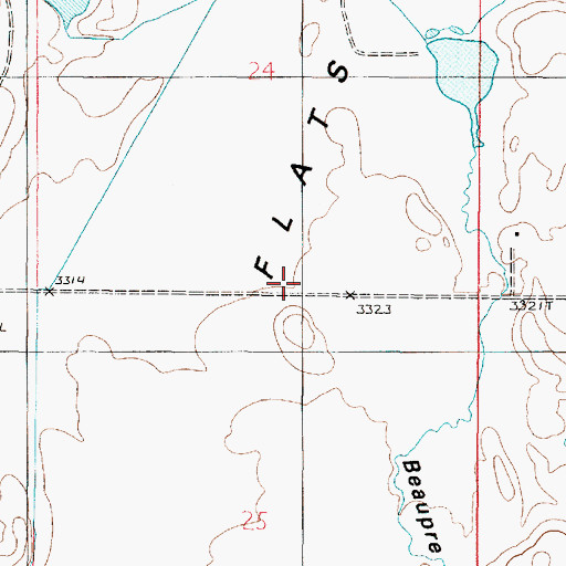 Topographic Map of Willshaw Flats, MT