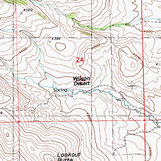 Topographic Map of Wilson Desert, MT