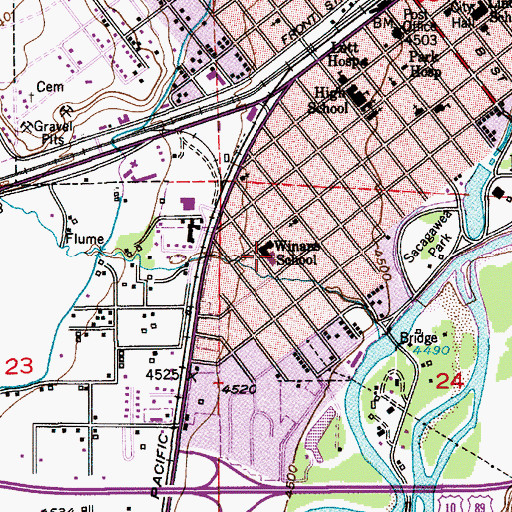 Topographic Map of B A Winans School, MT