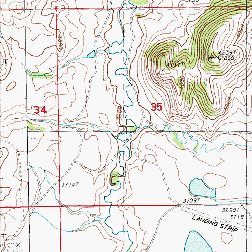 Topographic Map of Wind Creek, MT