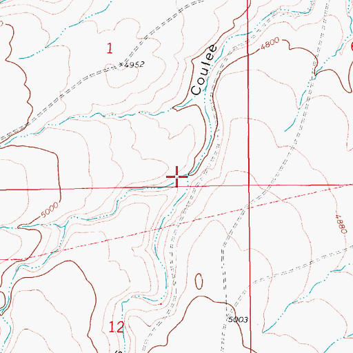 Topographic Map of Windmill Coulee, MT