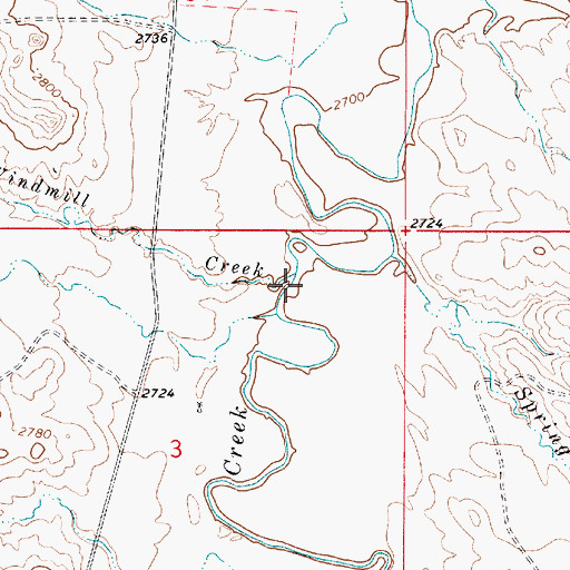 Topographic Map of Windmill Creek, MT