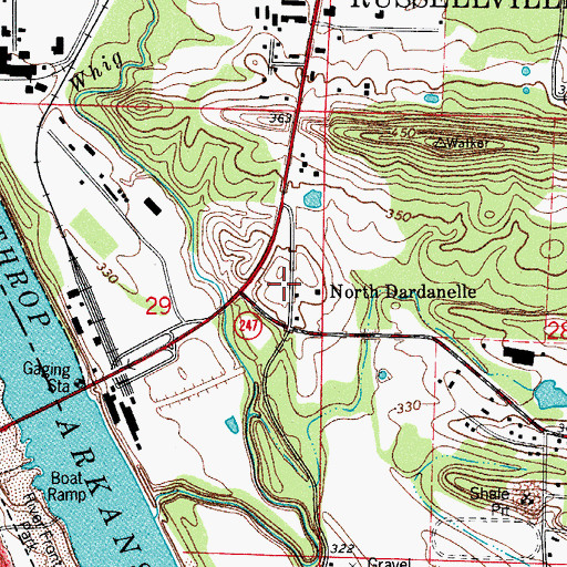 Topographic Map of North Dardanelle, AR