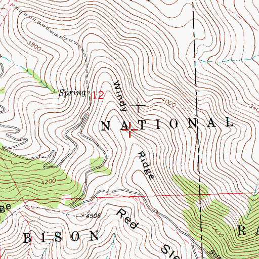 Topographic Map of Windy Ridge, MT