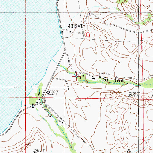 Topographic Map of Windy Water Resort, MT