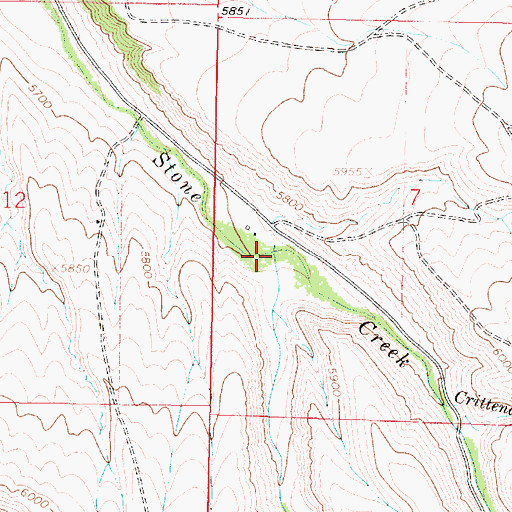 Topographic Map of Winnipeg Creek, MT