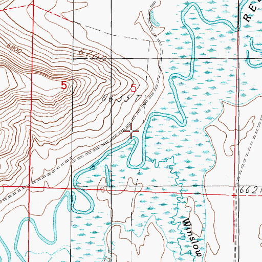 Topographic Map of Winslow Creek, MT