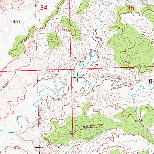 Topographic Map of Winter Creek, MT
