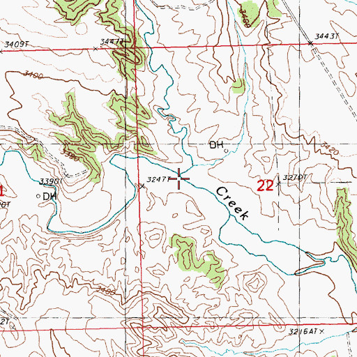Topographic Map of Winters Creek, MT