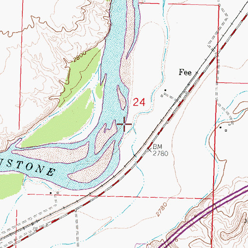 Topographic Map of Witham Coulee, MT