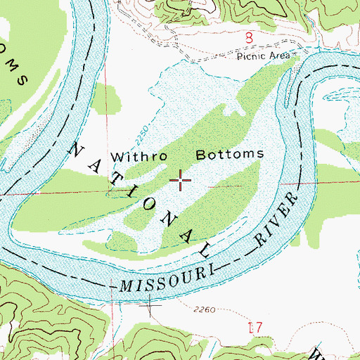 Topographic Map of Withro Bottoms, MT