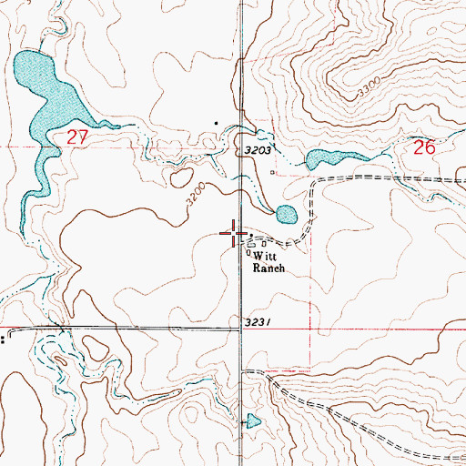 Topographic Map of Witt Ranch, MT