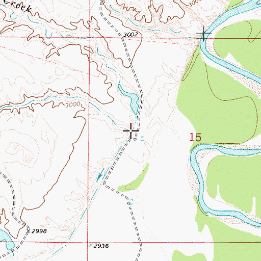 Topographic Map of Wolf Creek, MT