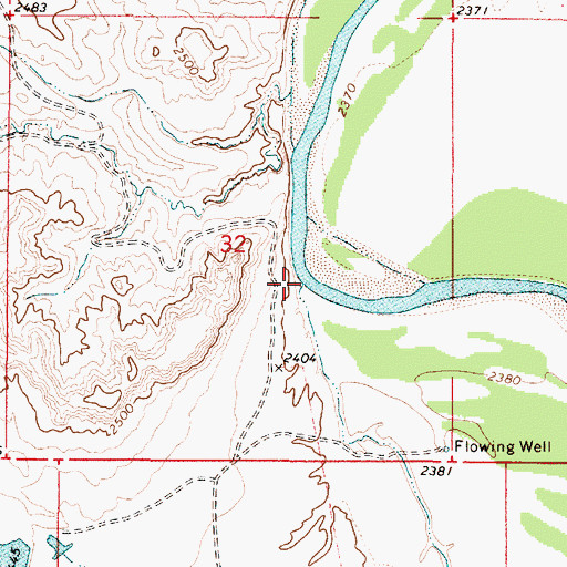Topographic Map of Wolf Creek, MT