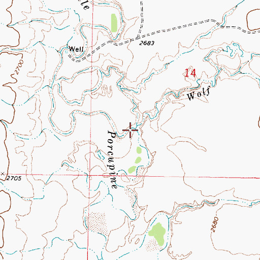 Topographic Map of Wolf Creek, MT