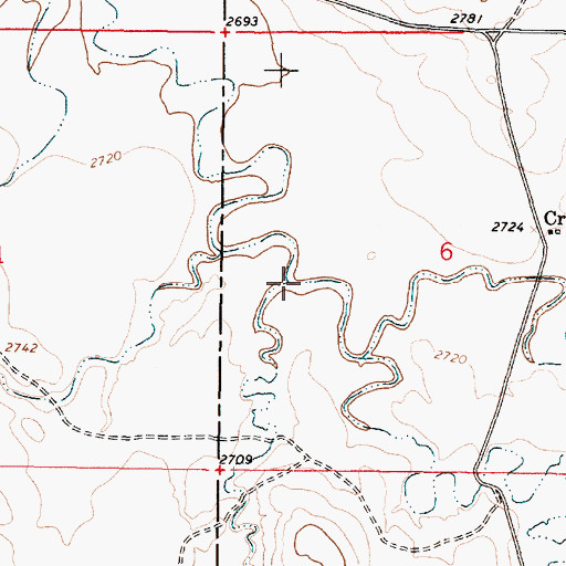 Topographic Map of Wolf Creek, MT