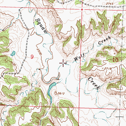 Topographic Map of Wolf Creek, MT