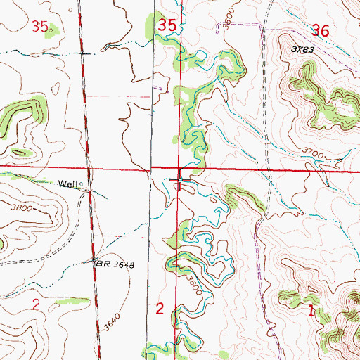 Topographic Map of Wolf Creek, MT