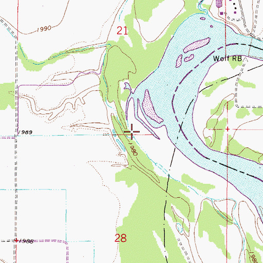 Topographic Map of Wolf Creek, MT