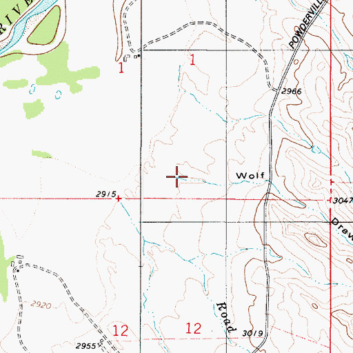 Topographic Map of Wolf Draw, MT