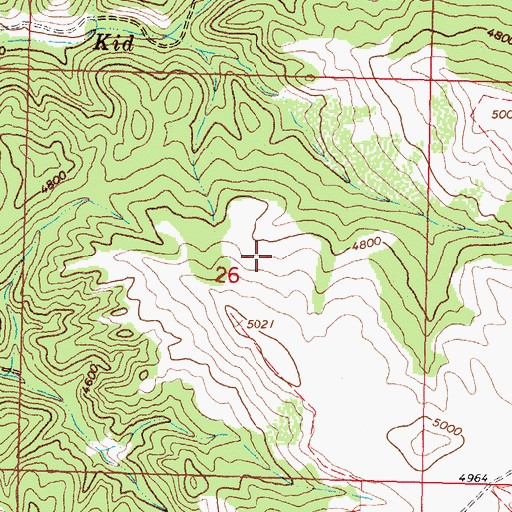 Topographic Map of Wolf Mountains, MT