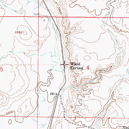 Topographic Map of Wood Spring, MT