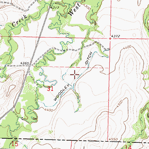 Topographic Map of Woodley Ditch, MT