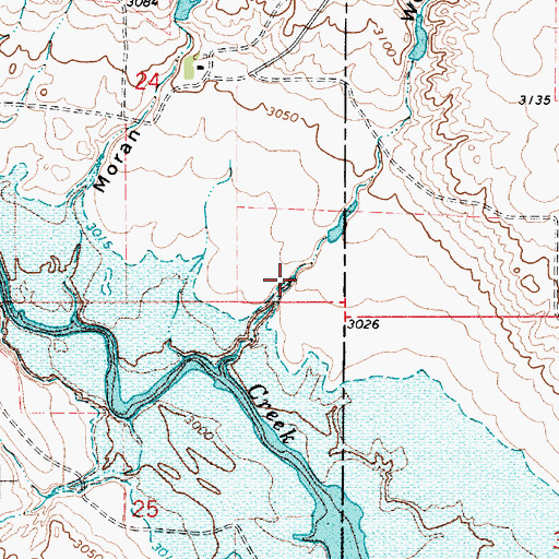 Topographic Map of Woods Coulee, MT