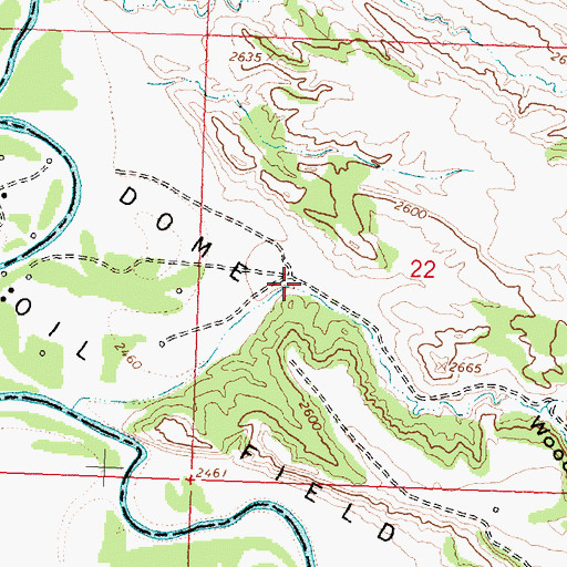Topographic Map of Woods Coulee, MT