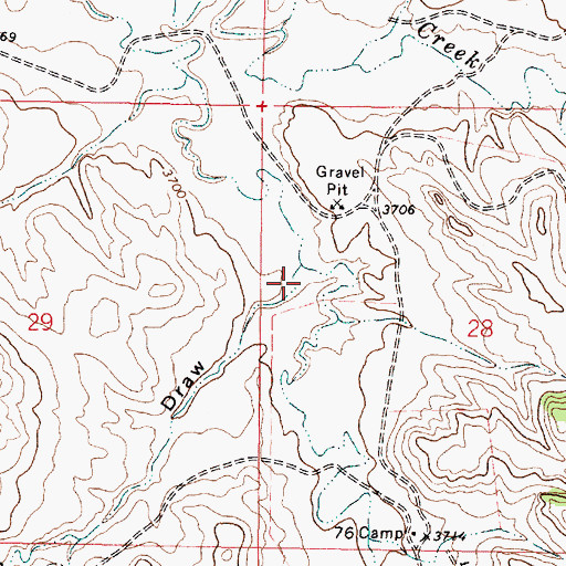 Topographic Map of Woods Draw, MT