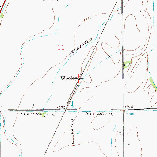 Topographic Map of Wooley, MT