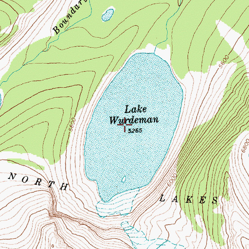 Topographic Map of Lake Wurdeman, MT
