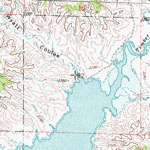 Topographic Map of Wyatt Coulee, MT