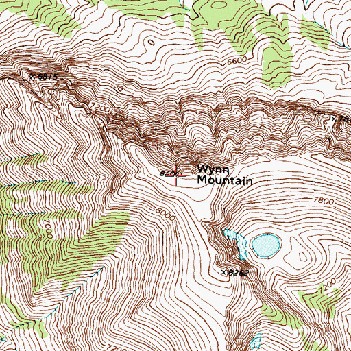 Topographic Map of Wynn Mountain, MT