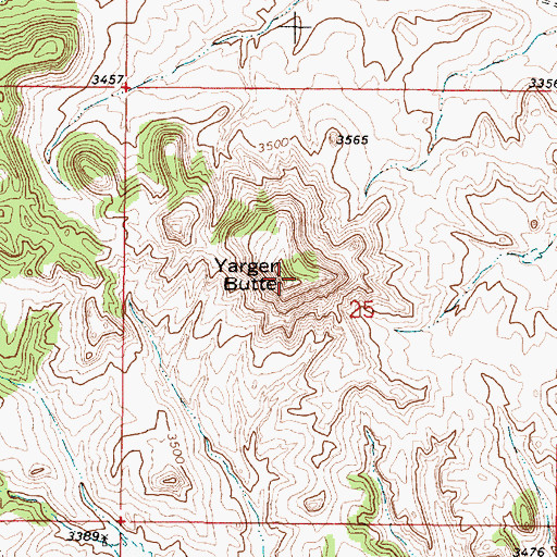 Topographic Map of Yarger Butte, MT