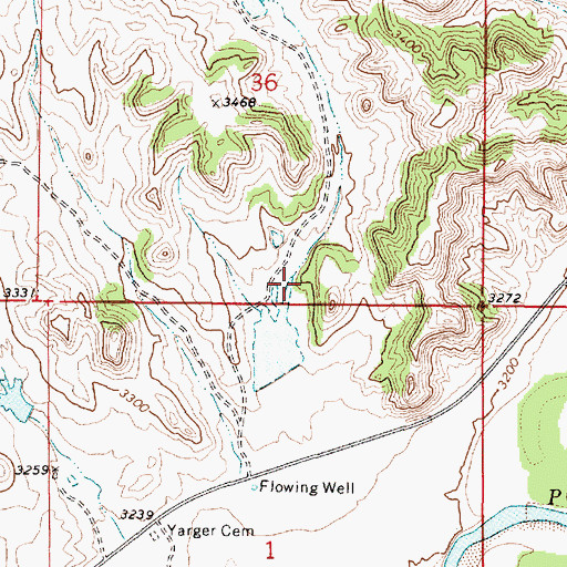 Topographic Map of Yarger Creek, MT