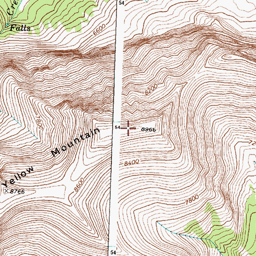 Topographic Map of Yellow Mountain, MT