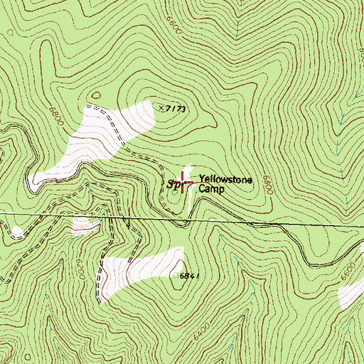Topographic Map of Yellowstone Camp, MT