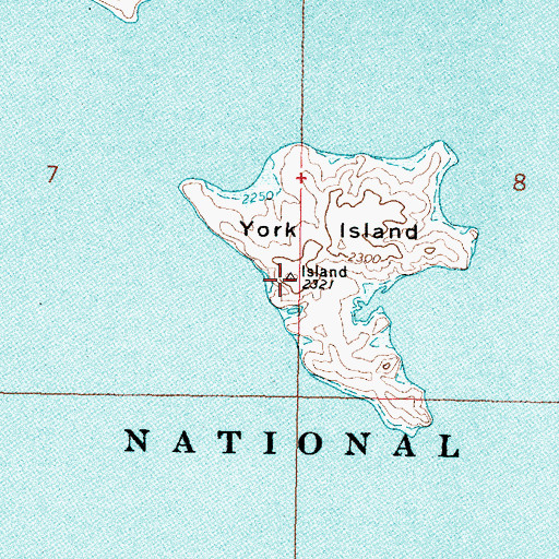 Topographic Map of York Island, MT